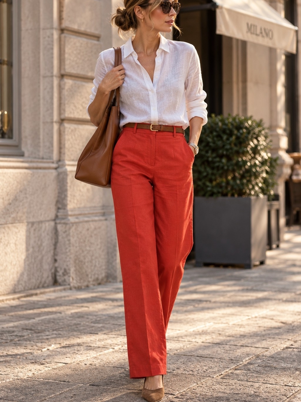 J. Crew Classic High-Rise Straight-Leg Pants in Red Size 8P